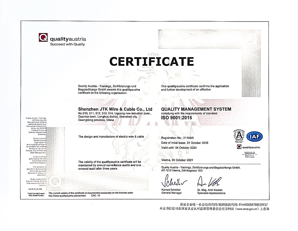 JTK Cable Certified Product